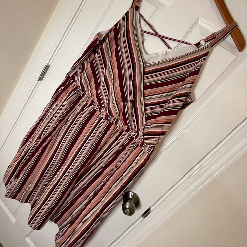 Maurice’s sleeveless wrap dress striped size Plus 2